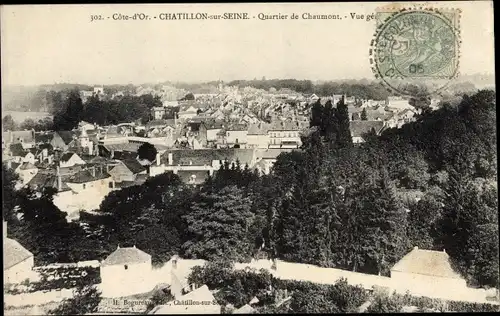 Ak Châtillon sur Seine Côte d’Or, Quartier de Chaumont, Vue generale