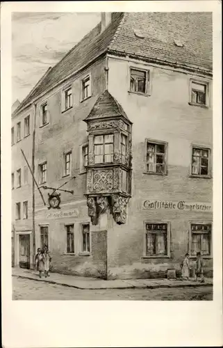 Ak Pirna an der Elbe, Engelserker Dr. Haußner Haus, Gaststätte