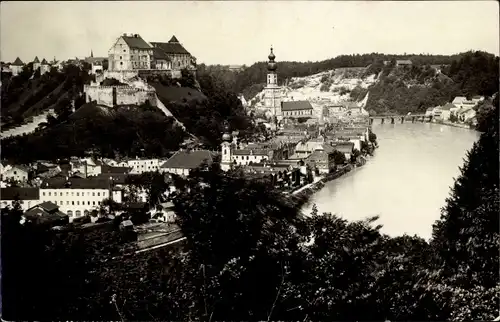 Ak Burghausen an der Salzach Bayern, Teilansicht, Gasthof zur Post