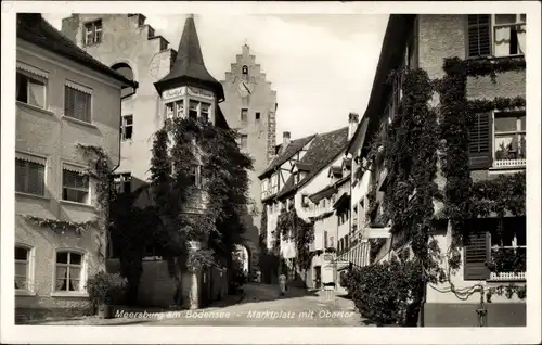 Ak Meersburg am Bodensee, Marktplatz mit Obertor