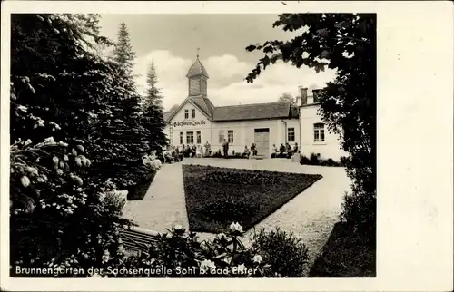 Ak Sohl Bad Elster im Vogtland, Brunnengarten der Sachsenquelle