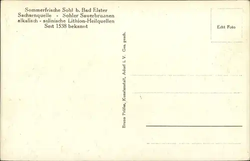 Ak Sohl Bad Elster im Vogtland, Brunnengarten der Sachsenquelle