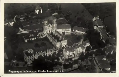 Ak Marxzell in Baden Württemberg, Frauenalb, Fliegeraufnahme vom Kloster