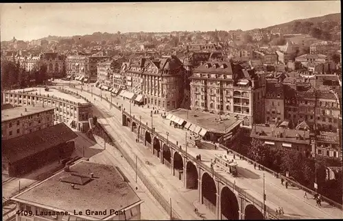 Ak Lausanne Kanton Waadt, Le Grand Pont