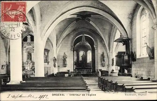 Ak Orgeval Yvelines, Interieur de l'Eglise