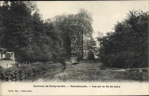 Ak Noisy le Roi Yvelines, Rennemoulin, Vue sur le Ru de Gally