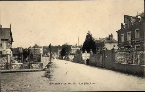 Ak Beaumont le Roger Eure, Rue Jules Prior