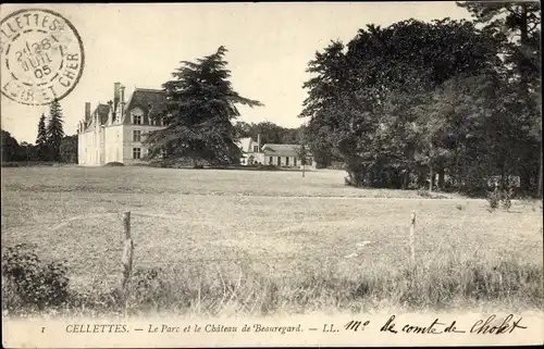 Ak Cellettes Loir et Cher, Le Parc, Le Chateau de Beauregard