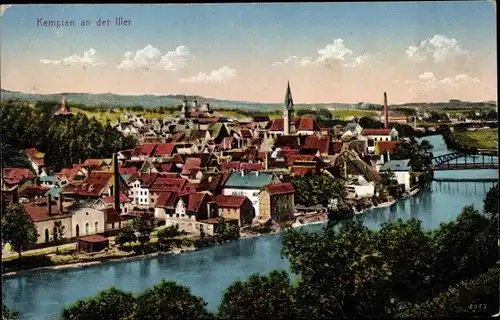 Ak Kempten im Allgäu Schwaben, Panorama