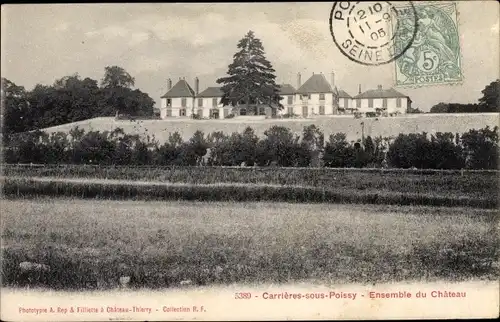 Ak Carrieres sous Poissy Yvelines, Ensemble du Chateau