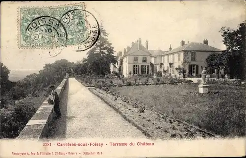 Ak Carrieres sous Poissy Yvelines, Terrasse du Chateau