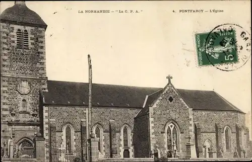 Ak Pontfarcy Calvados, Kirche