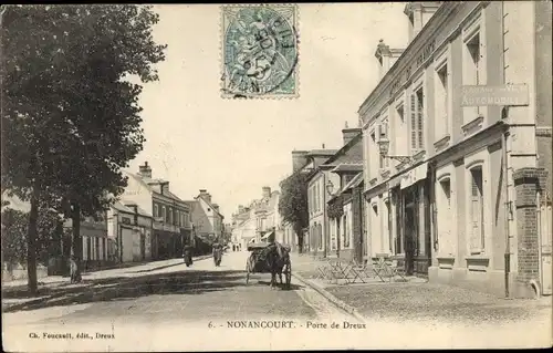 Ak Nonancourt Eure, Porte de Dreux, Kutsche