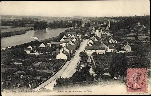 Ak Bourré Loir-et-Cher, Vue generale, Vallee du Cher