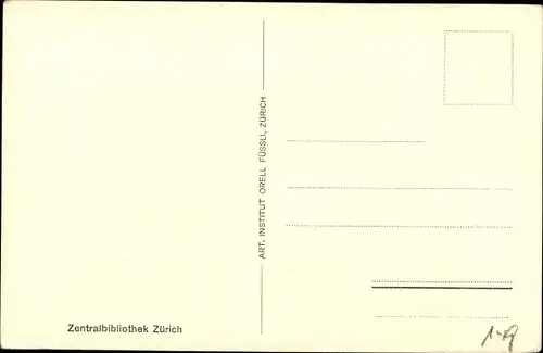 Ak Zürich Stadt Schweiz, Zentralbibliothek