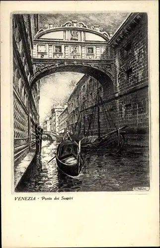 Künstler Ak Festucci, E., Venezia Venedig Veneto, Ponte dei Sospiri