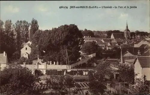 Ak Jouy sur Morin Seine et Marne, Le Parc et le Jardin