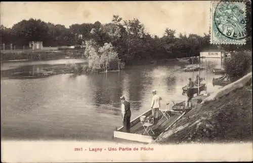 Ak Lagny Seine et Marne, Une Partie de Pêche