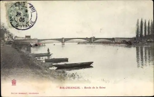 Ak Ris Orangis Essonne, Bords de la Seine