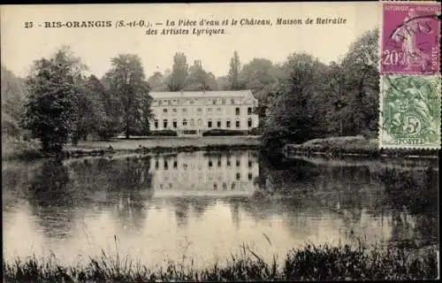 Ak Ris Orangis Essonne, La Piéce d'eau et le Château