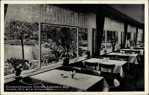 Ak Kapellen Moers am Niederrhein, Strandbadrestaurant Silbersee