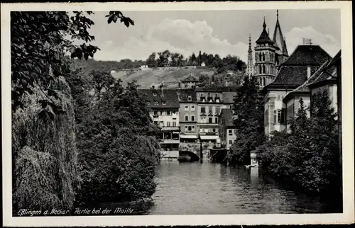 Ak Esslingen am Neckar, Partie bei der Maille, Kirche