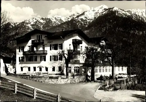 Ak Grainau im Kreis Garmisch Partenkirchen, Hotel Post