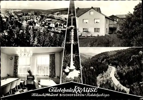 Ak Bischofsgrün im Fichtelgebirge, Teilansicht, Gasthof Krause