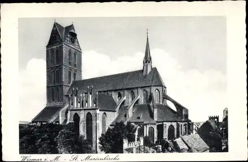 Ak Hansestadt Wismar, St. Marienkirche