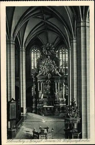 Ak Schneeberg im Erzgebirge, Inneres St. Wolfsgangkirche