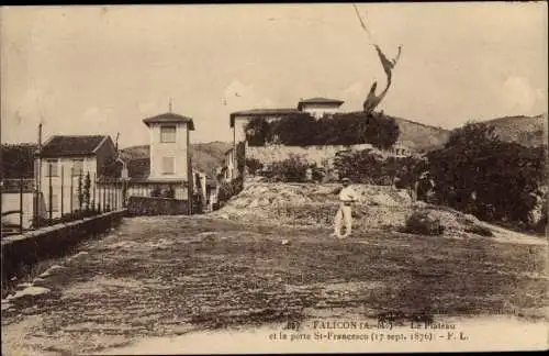 Ak Falicon Alpes-Maritimes, Le Plateau et la porte St Francesco