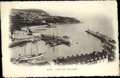 Ak Nice Nizza Alpes Maritimes, L'Entree du Port