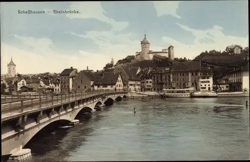 Ak Schaffhausen am Rhein Schweiz, Rheinbrücke