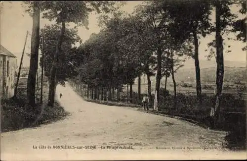 Ak Bonnières-sur-Seine Yvelines, Le virage redoute