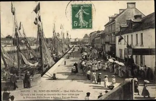 Ak Port en Bessin Calvados, Quai Félix Faure