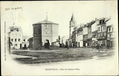 Ak Beuzeville Eure, Place du Château d'Eau