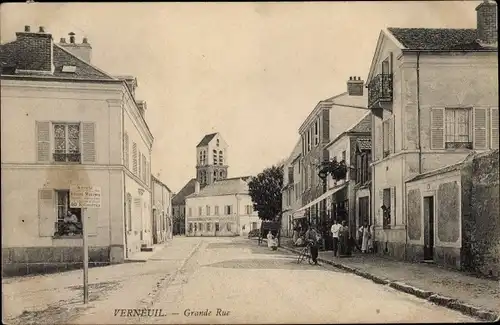 Ak Verneuil sur Avre Eure, Grande Rue