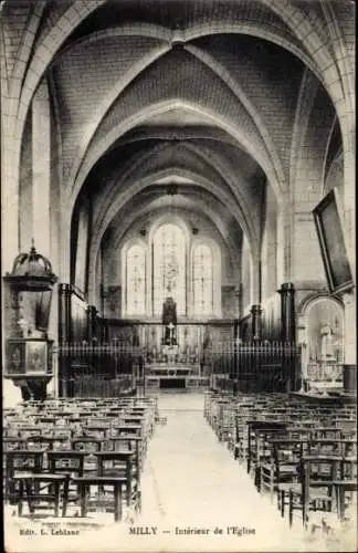 Ak Milly la Forêt Essonne, Kircheninneres