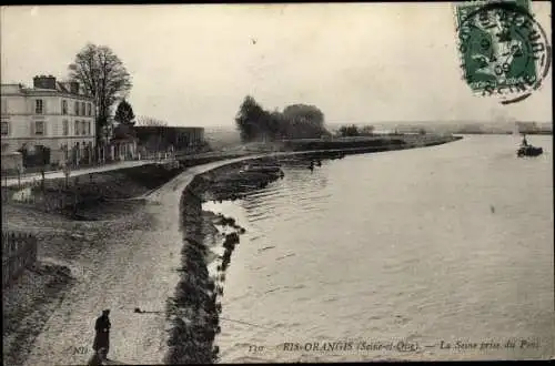 Ak Ris Orangis Essonne, La Seine prise du Pont