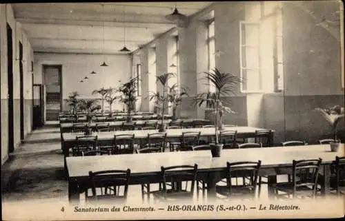 Ak Ris Orangis Essonne, Sanatorium des Chemtnots, Le Réfectoire