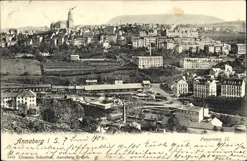 Ak Annaberg Buchholz im Erzgebirge, Panorama vom Ort