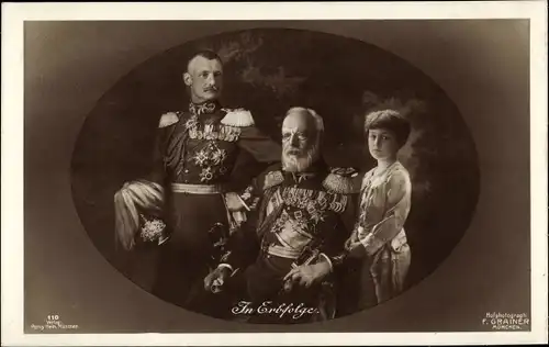 Ak König Ludwig III. und Kronprinz Ruppert Maria Wittelsbach, Albrecht von Bayern