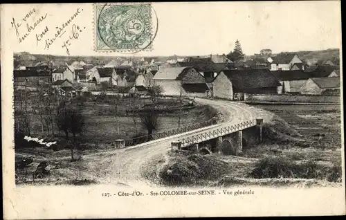 Ak Sainte Colombe sur Seine Côte d'Or, Vue generale