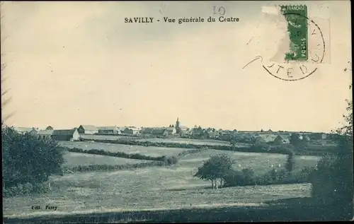 Ak Savilly Côte-d’Or, Vue generale du Centre