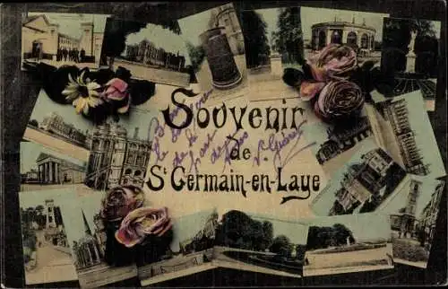 Buchstaben Ak Saint Germain en Laye Yvelines, Blumen, Souvenir