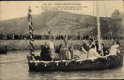 Ak Port en Bessin Calvados, Bischof von Bayeux, La Chaloupe episcopale