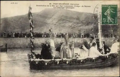 Ak Port en Bessin Calvados, Bischof von Bayeux, La Chaloupe episcopale