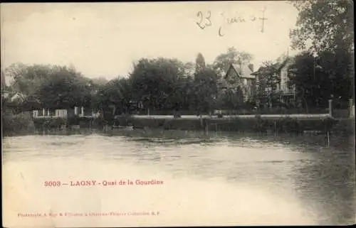 Ak Lagny Seine et Marne, Quai de la Gourdine