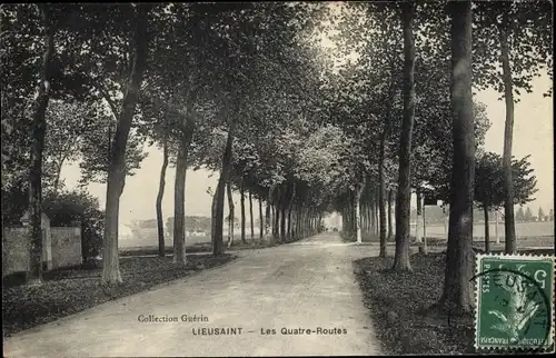 Ak Lieusaint Seine et Marne, Les Quatre Routes
