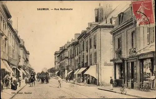 Ak Saumur Maine et Loire, Rue Nationale